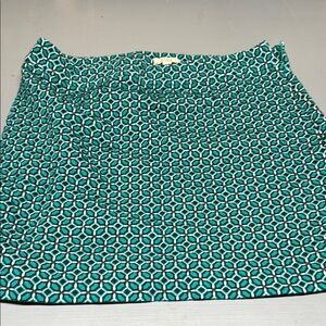Geometric Patterned Teal Skirt